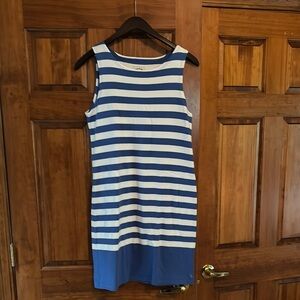 Joules White and Blue Sleeveless Sheath Dress
